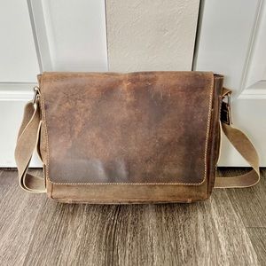 Vintage Nubuck Leather Messenger Bag